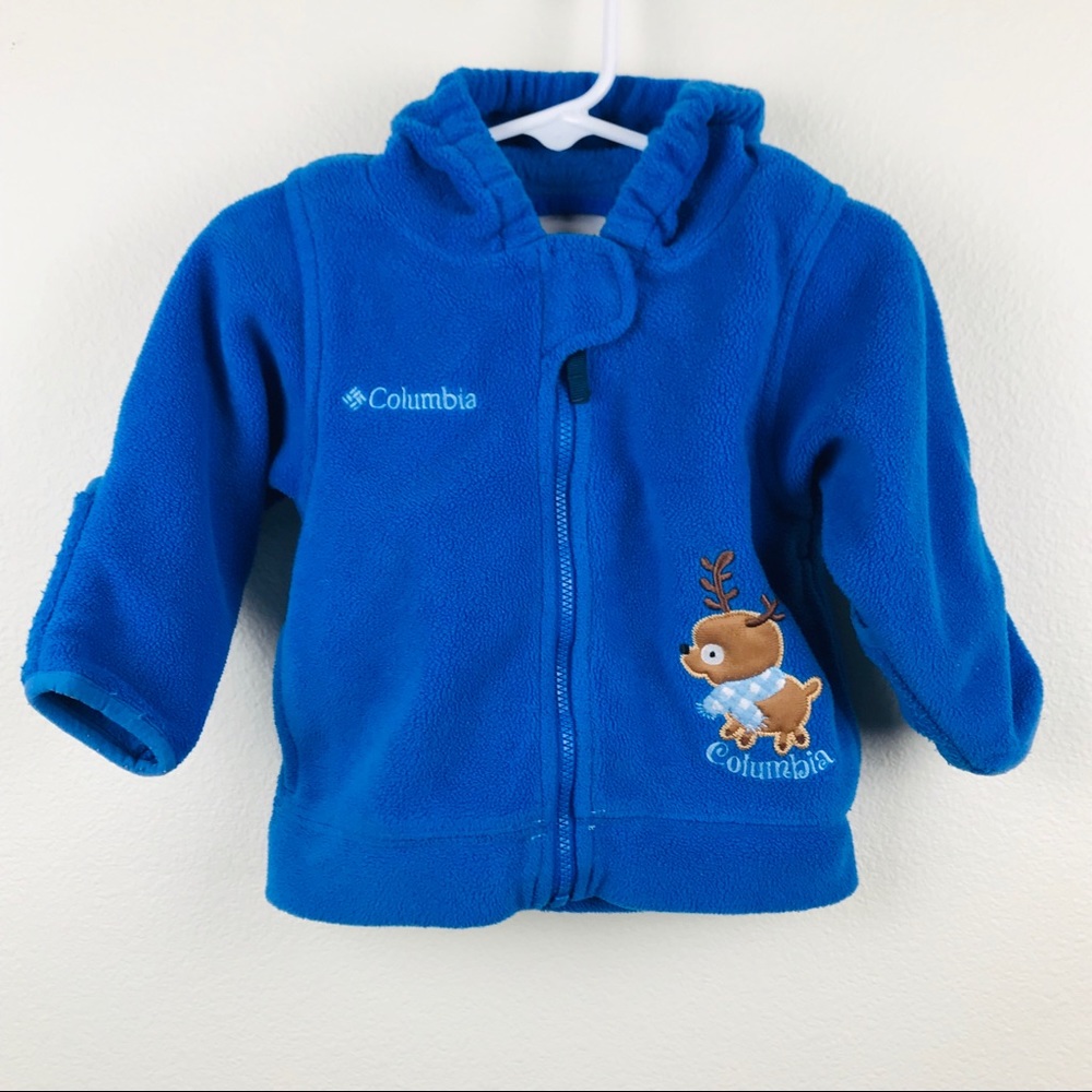Columbia blue fleece hoodie size 12 months